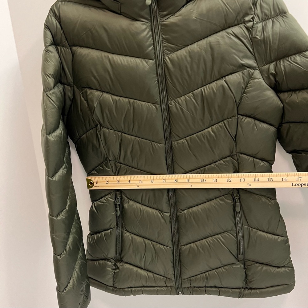 NWT CHARTER CLUB Women's Packable Hooded Puffer Coat-Olive Green - Picture 8 of 15